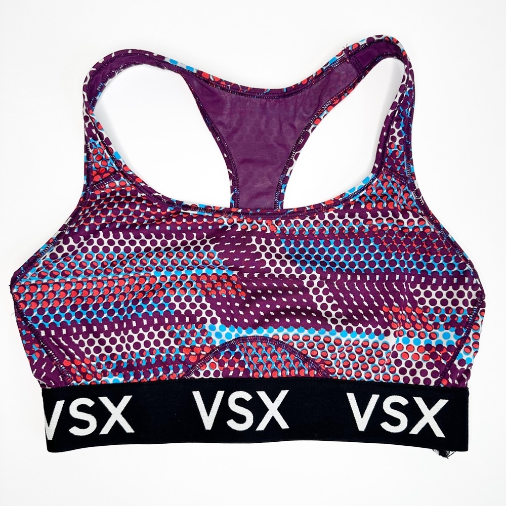 Victoria’s Secret Sport Purple Printed Sports Bra Size Medium